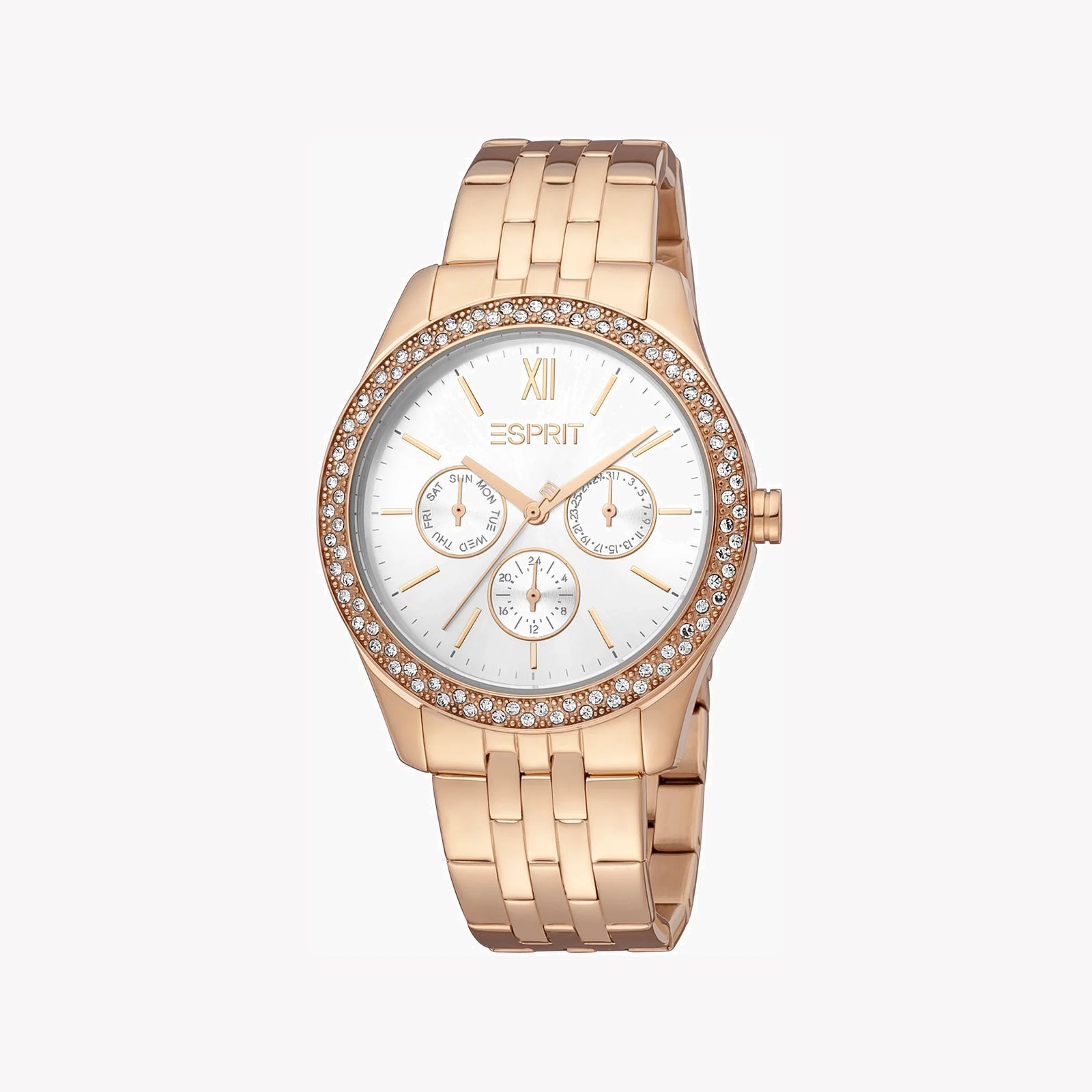 Esprit Women's Rose Gold Stainless Steel Watch, Silver Dial | Es1l162m0045 by i-watch