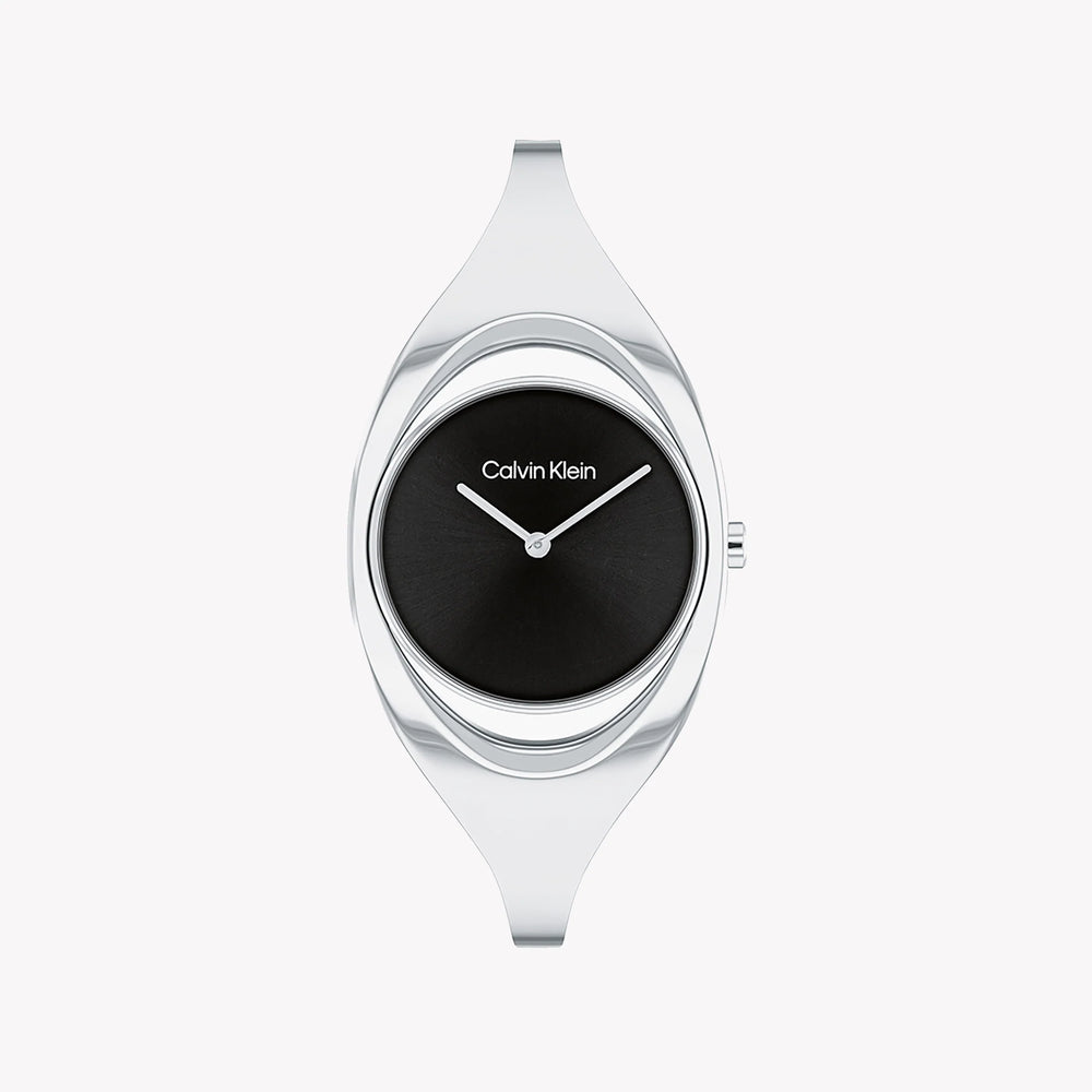 Ck Calvin Klein Men's Silver Watch, Black Dial | K2g271c6 by i-watch