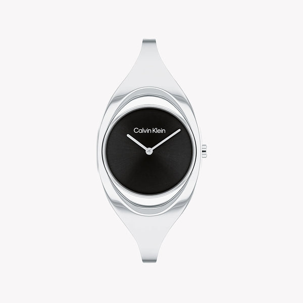 Ck Calvin Klein Men's Silver Watch, Black Dial | K2g271c6 by i-watch