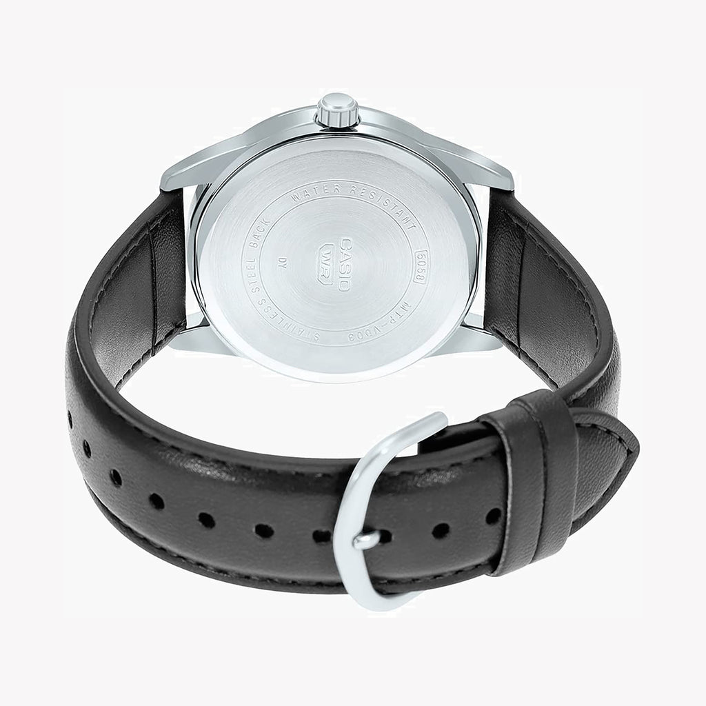 CASIO MTP-VD03L-1A BOLD ELEGANCE - MEN'S STAINLESS STEEL WATCH WITH CARBON DIAL & LEATHER BAND-i-Watch-2