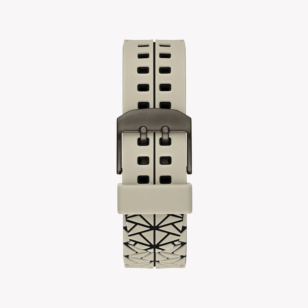 Guess Men's Black Stainless Steel, Beige Silicone | Gw0342g2 by i-watch