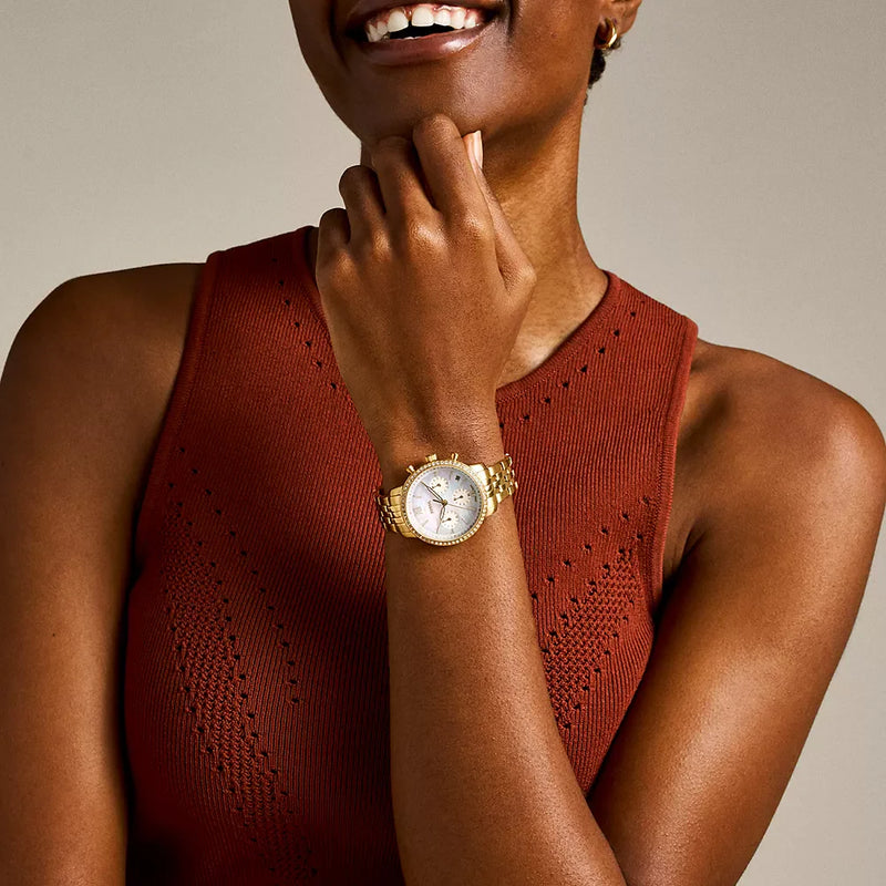 Fossil Women's Gold Stainless Steel Watch, White Dial | Es5358 by i-watch