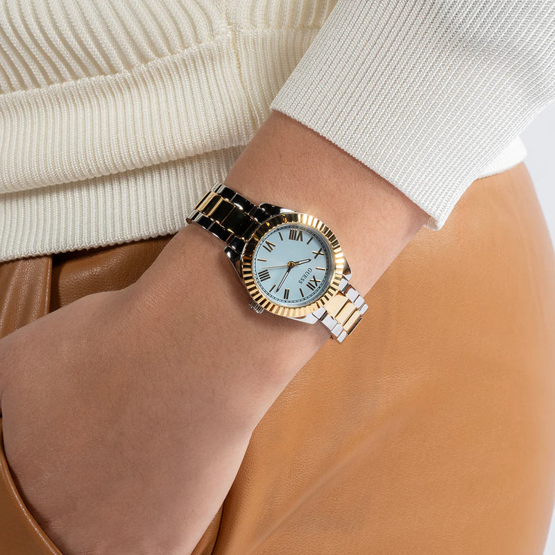 Guess Women's Gold & Silver Watch, Blue Dial | Gw0687l4 by i-watch
