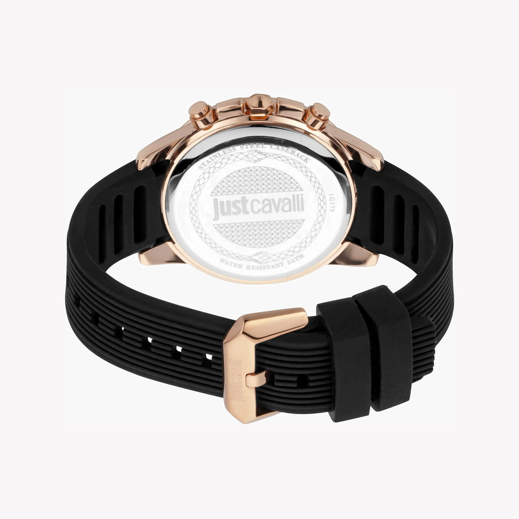 JUST CAVALLI JC1G175P0025 MEN'S SOPHISTICATED ROSE GOLD & BLACK TIMEPIECE-i-Watch-3
