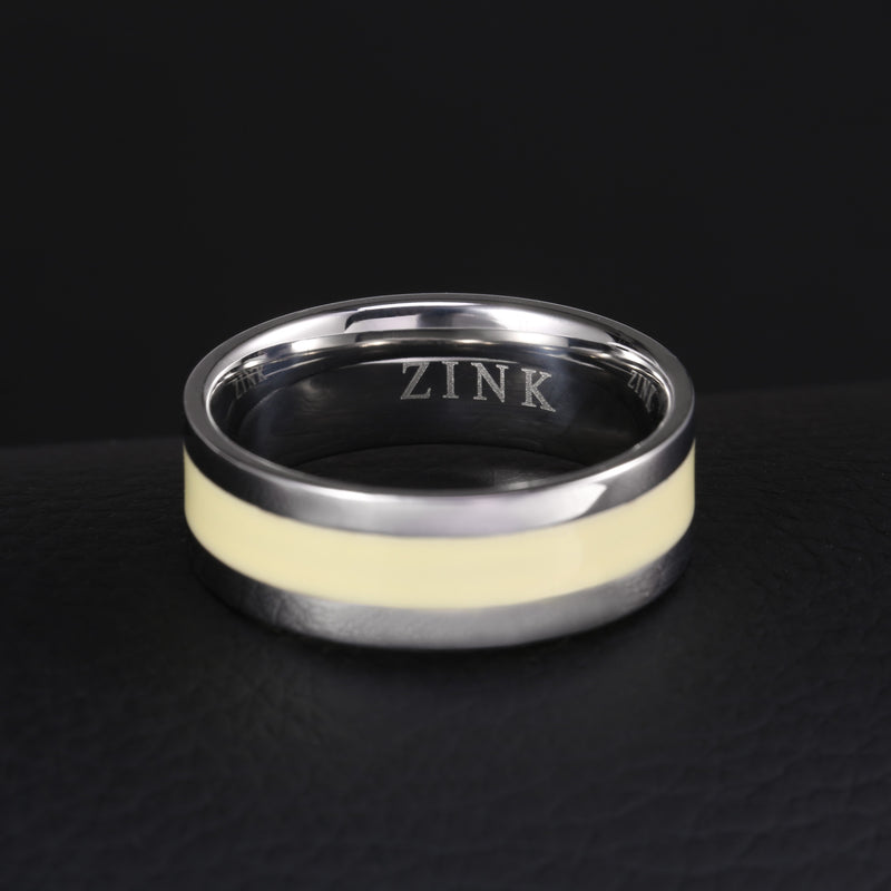 Zink Men's Silver & Beige Stainless Steel Ring | Zjrg002spw