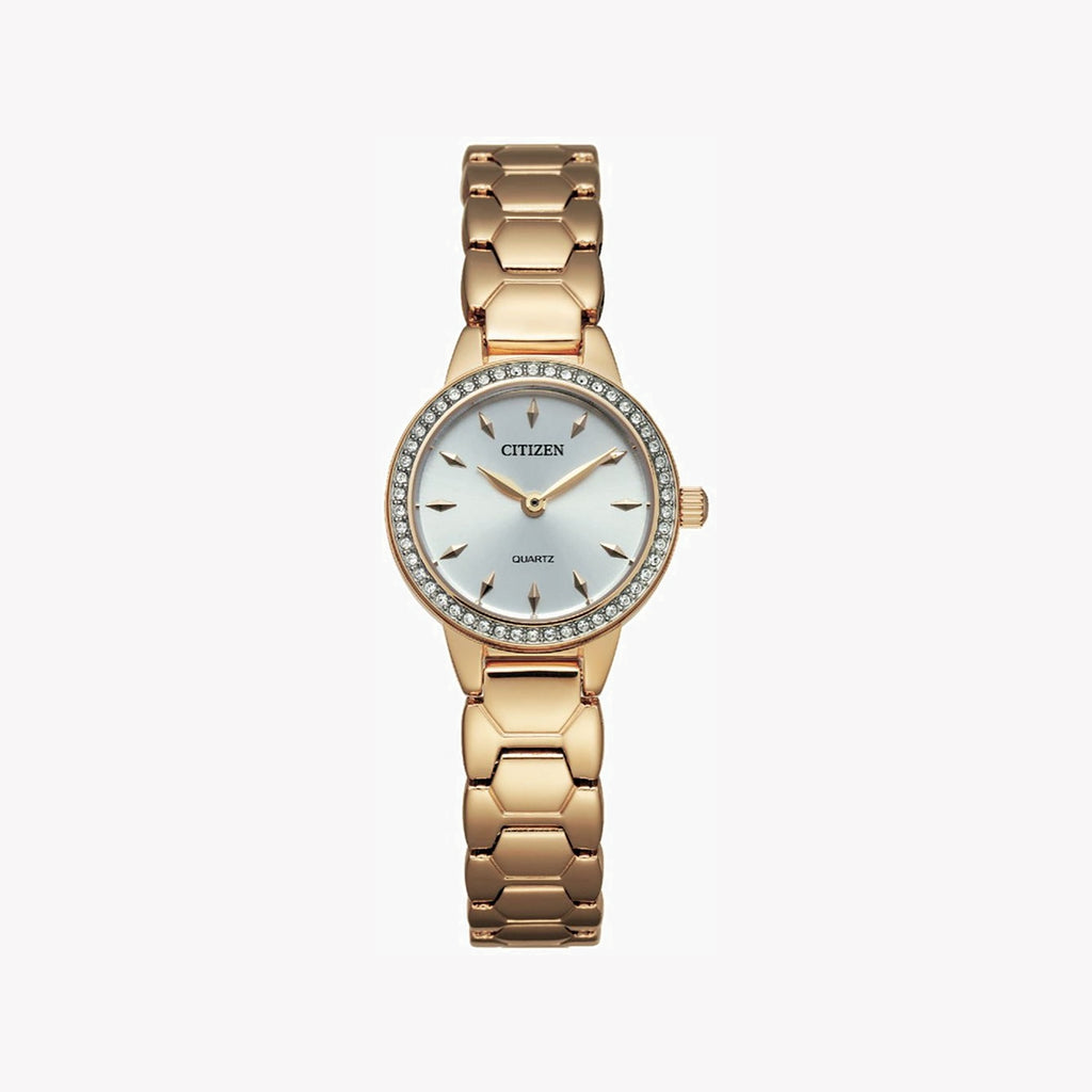 CITIZEN EZ7013-58A RADIANT CHARM - ELEGANT GOLD WOMEN'S WATCH WITH WHITE DIAL & STAINLESS BAND