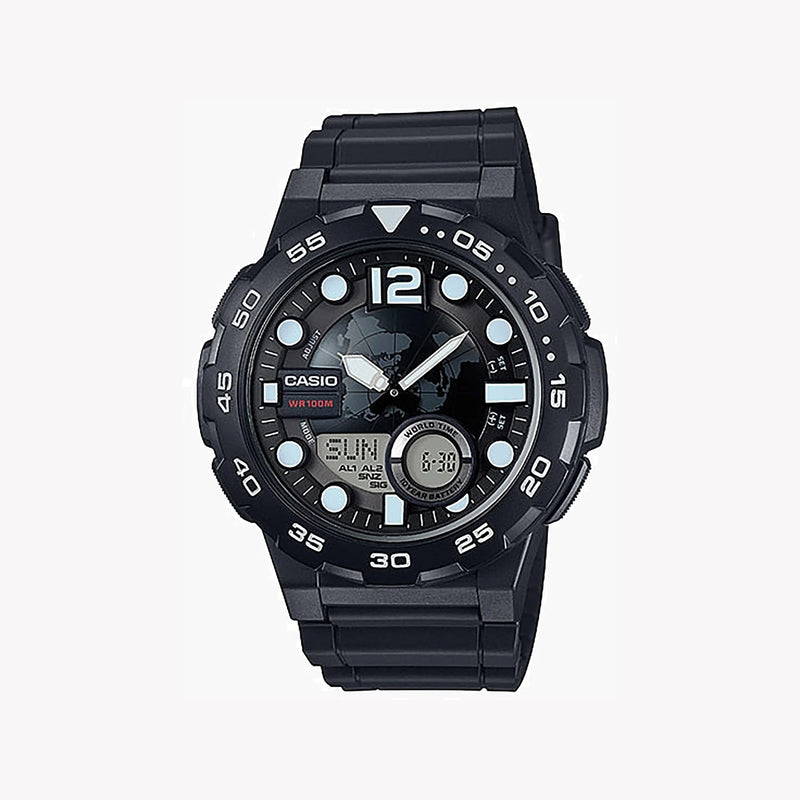 Casio Aeq-100w-1avdf Adventure-Ready - Sporty Black Resin Men's Watch With Dependable Precision & 100m Water Resistance by i-watch
