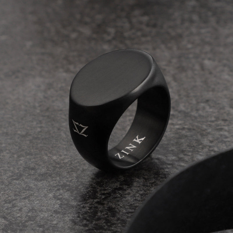 Zink Men's Black Stainless Steel Ring | Zjrg043b