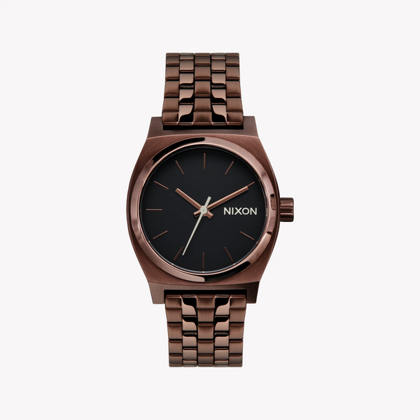 Nixon Men's Brown Stainless Steel Watch, Black Dial | A1130-5244 by i-watch