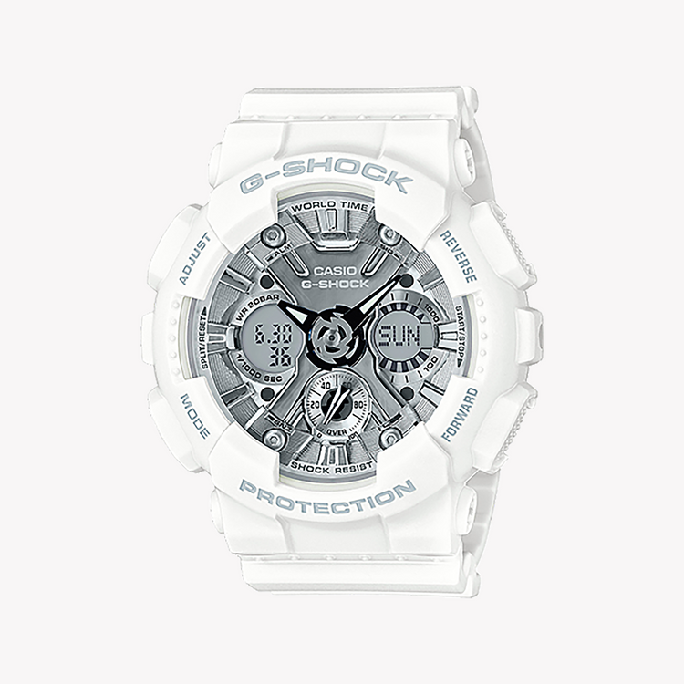 CASIO G-SHOCK GMA-S120MF-7A1DR - ADVENTUROUS ELEGANCE WOMEN'S WATCH WITH WHITE RESIN BAND