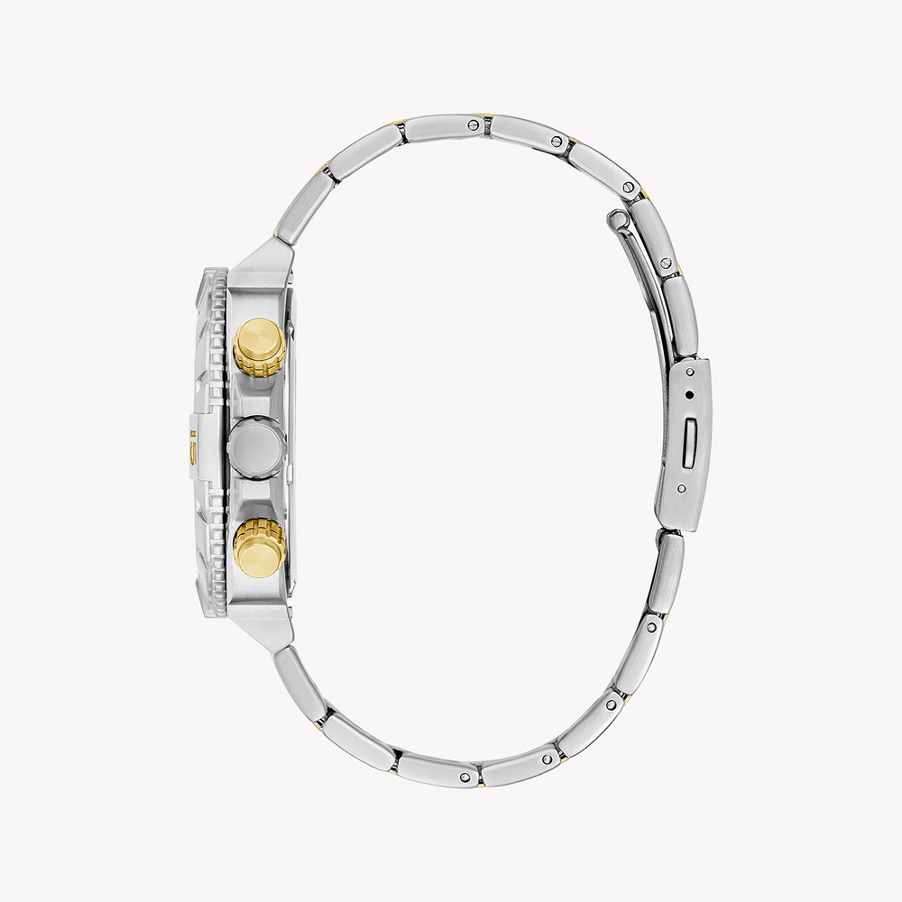 Guess Men's Silver & Gold Watch, Green Dial | Gw0800g1 by i-watch