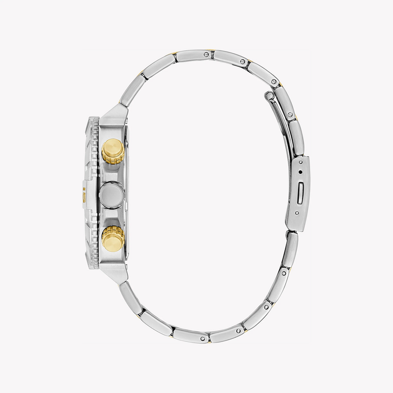 Guess Men's Silver & Gold Watch, Green Dial | Gw0800g1 by i-watch