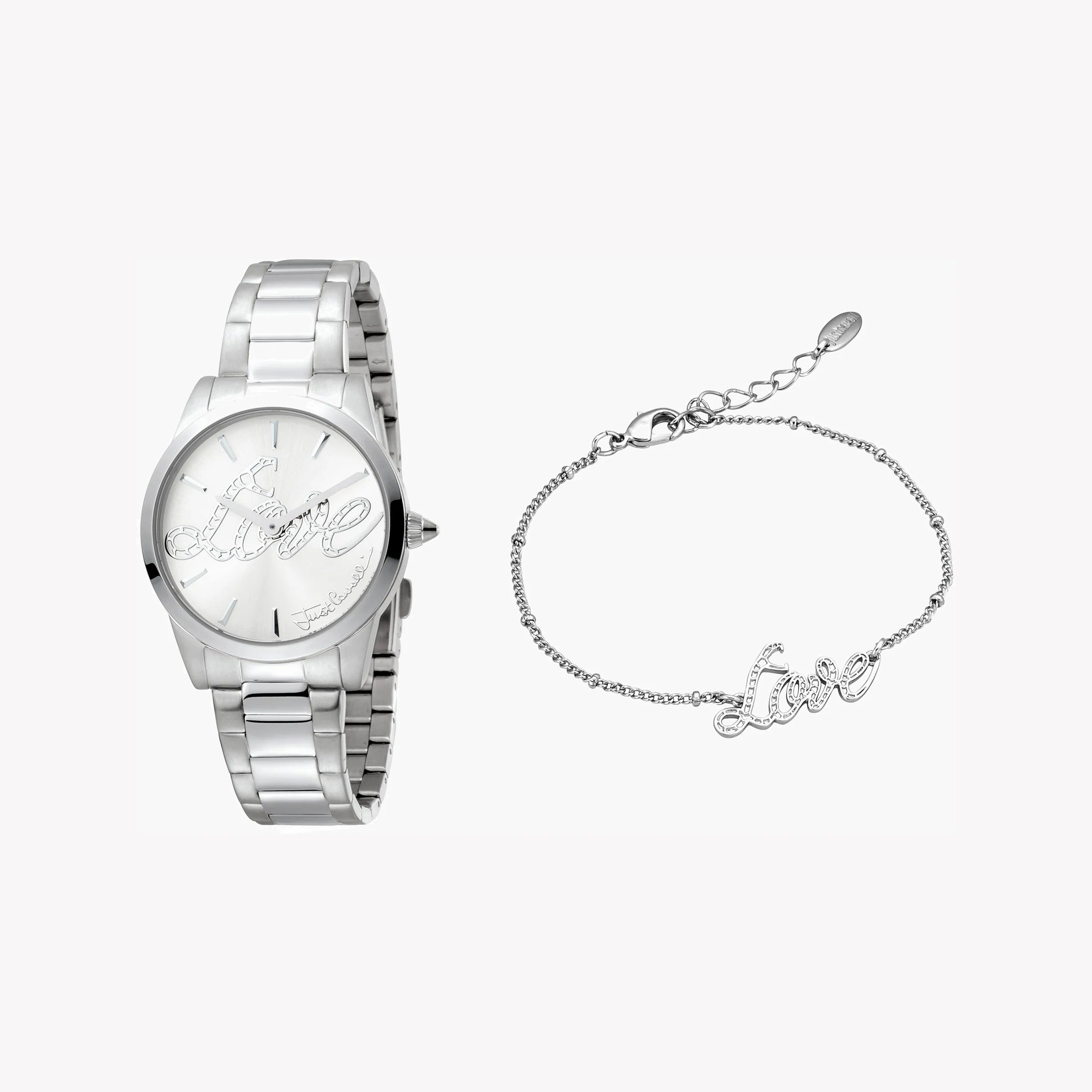 JUST CAVALLI Women's Watch with Silver Stainless Steel Case and Silver Stainless Steel Band