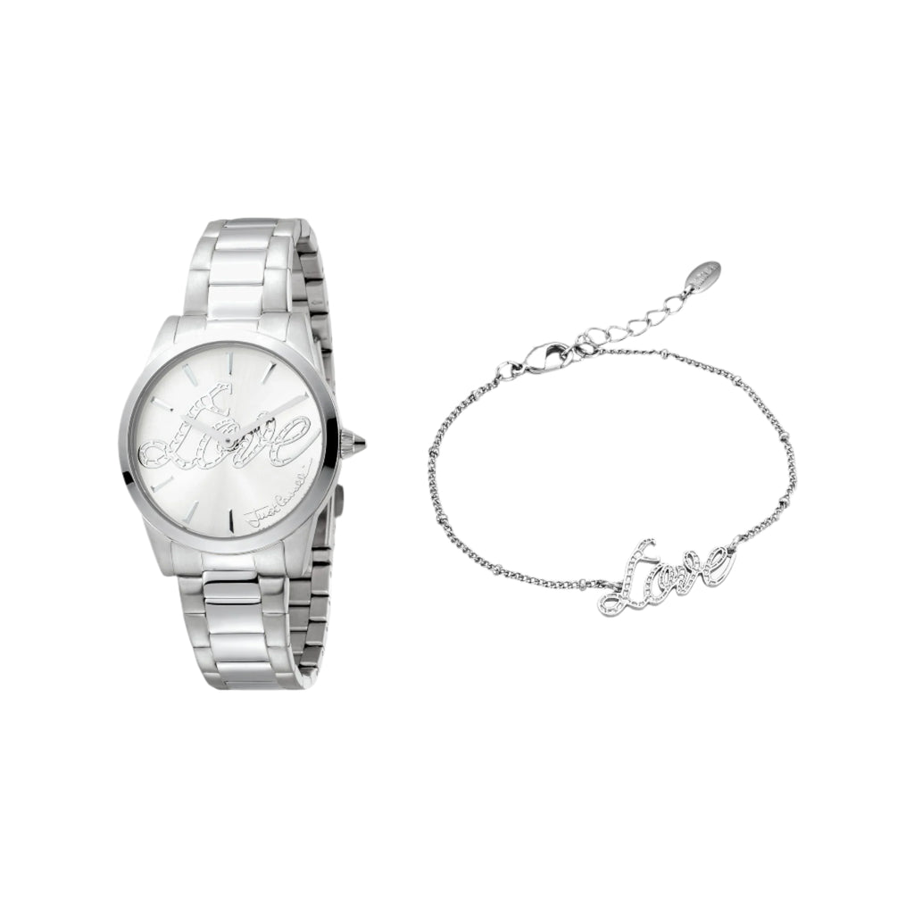 JUST CAVALLI Women's Watch with Silver Stainless Steel Case and Silver Stainless Steel Band