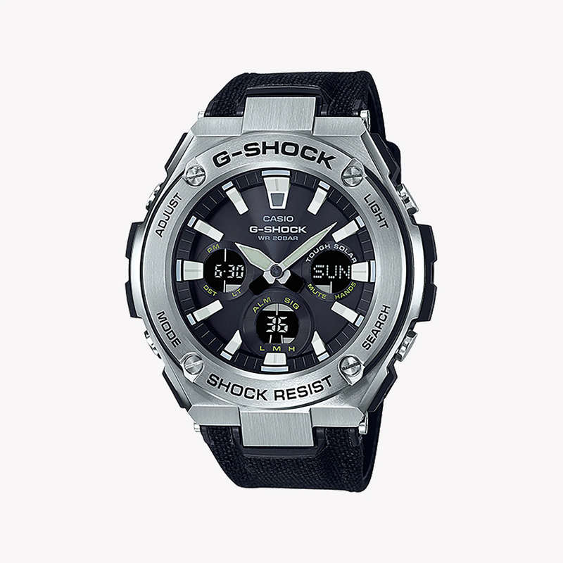 Casio G-Shock Gst-S130c-1adr Sporty Elegance - Men's Watch With Stainless Steel Case And Black Leather Band by i-watch
