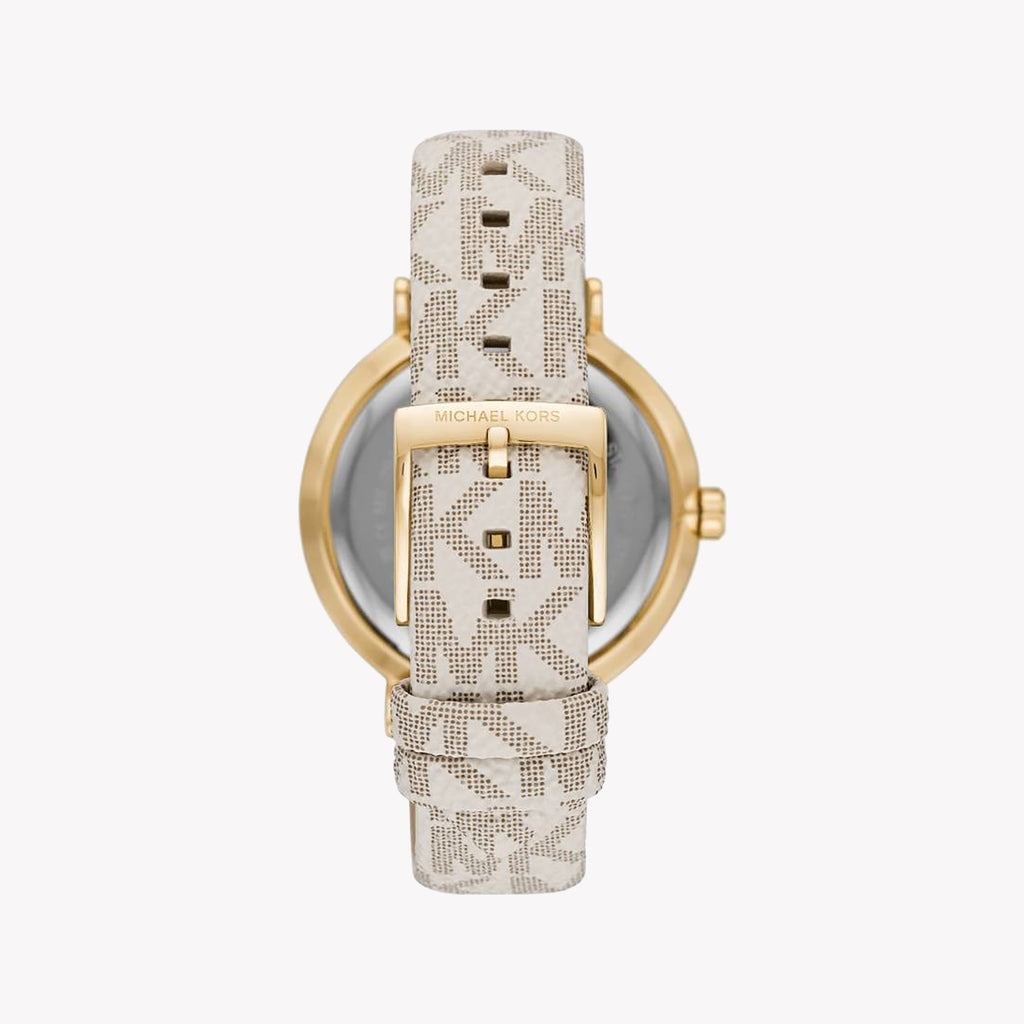 MICHAEL KORS MK2946 - BOLD SOPHISTICATION UNISEX TIMEPIECE WITH GOLD STAINLESS STEEL & BEIGE LEATHER BAND-i-Watch-3