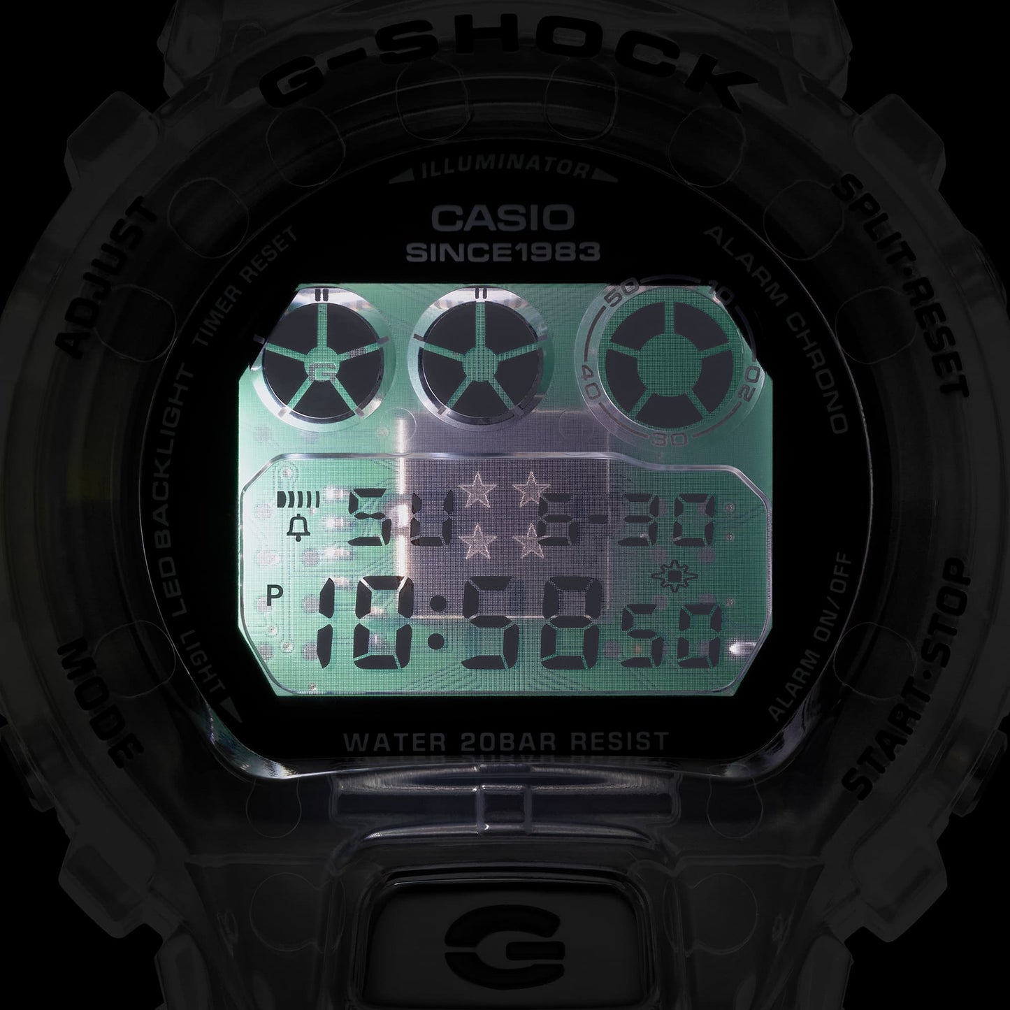 CASIO G-SHOCK DW-6940RX-7 OVERSIZE - CLEAR REMIX SERIE - 40 Anniversary Men's Watch