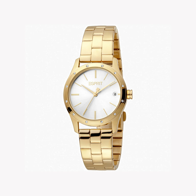 Esprit Women's Gold Stainless Steel Watch, Silver Dial | Es1l197m0035 by i-watch