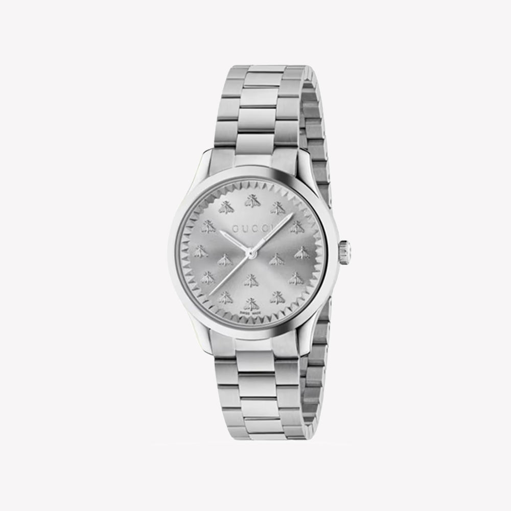 Gucci Women's Silver Stainless Steel Watch, Silver Dial | Ya1265031 by i-watch