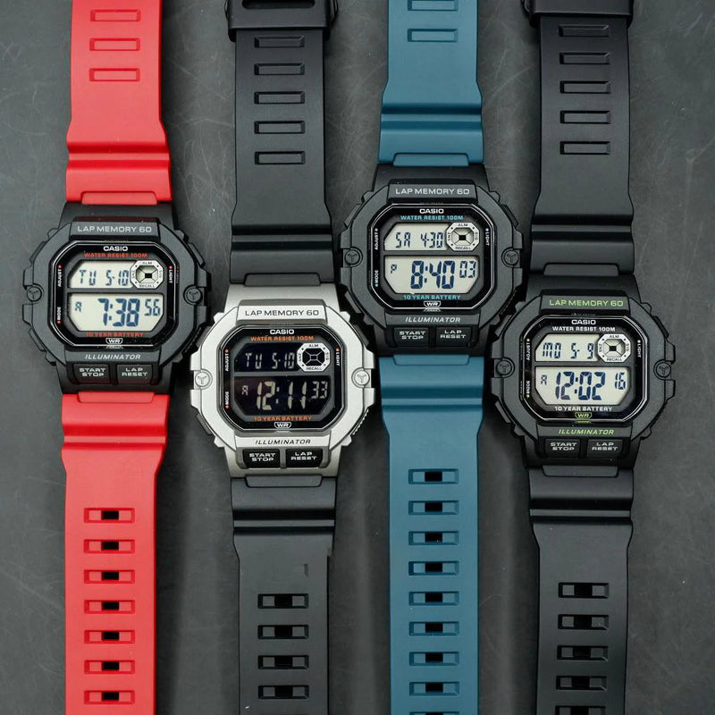 Casio Unisex Black/Pink Resin Watch, Black Dial | Ws-1400h-4avcf by i-watch