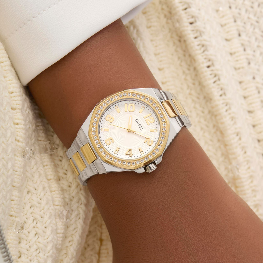 Montre GUESS GW0877L4 Chic pour femme en argent et or rose