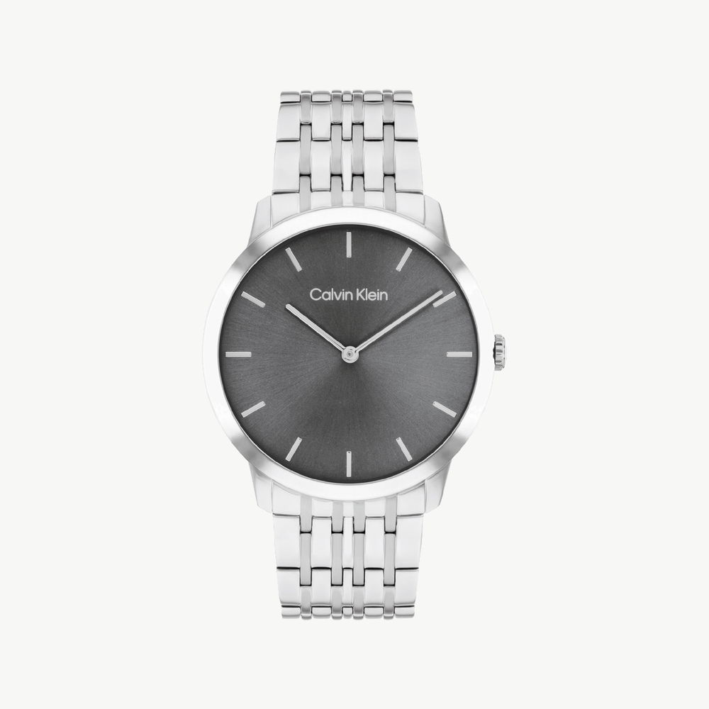 Ck Calvin Klein Men's Silver Watch, Black Dial | 25300006 by i-watch