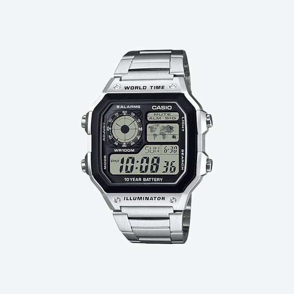 Casio Men's Resin & Metal Watch, Black/Silver | Ae-1200whd-1avef by i-watch