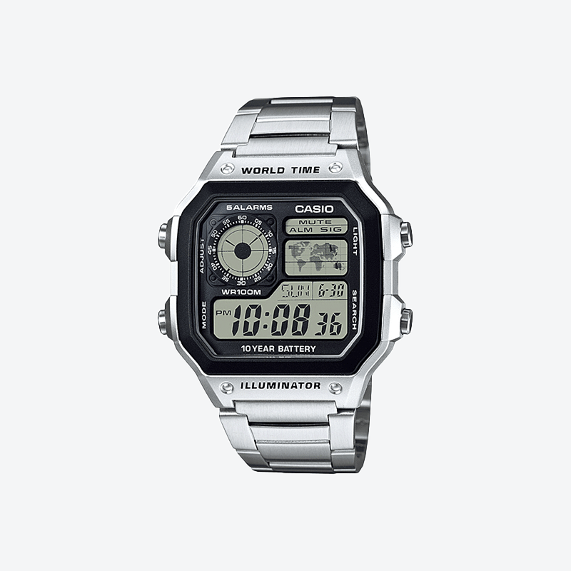 Casio Men's Resin & Metal Watch, Black/Silver | Ae-1200whd-1avef by i-watch