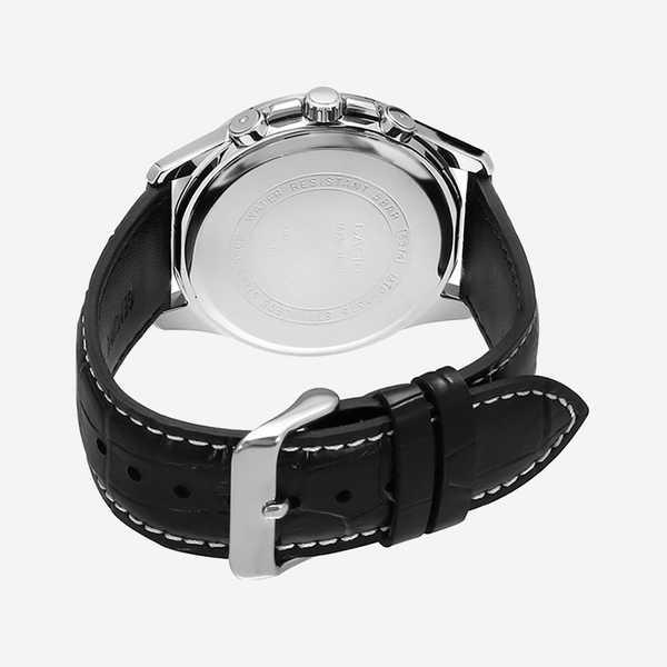 Timeless Elegance Men's Stainless Steel, Black Leather | Mtp-1375l-7avdf by i-watch