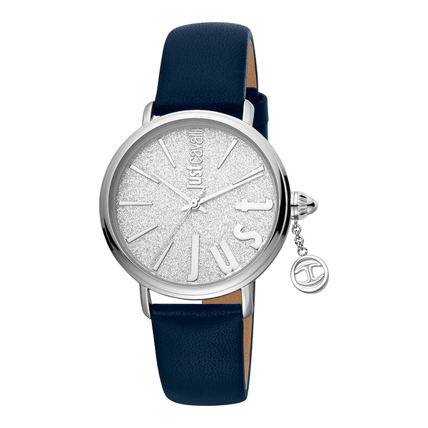 Just Cavalli Women's Silver Metal Watch, Blue Leather Band | Jc1l119l0015 by i-watch