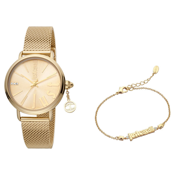 Just Cavalli Women's Watch With Gold Metal Case And Gold Stainless Steel Band by i-watch