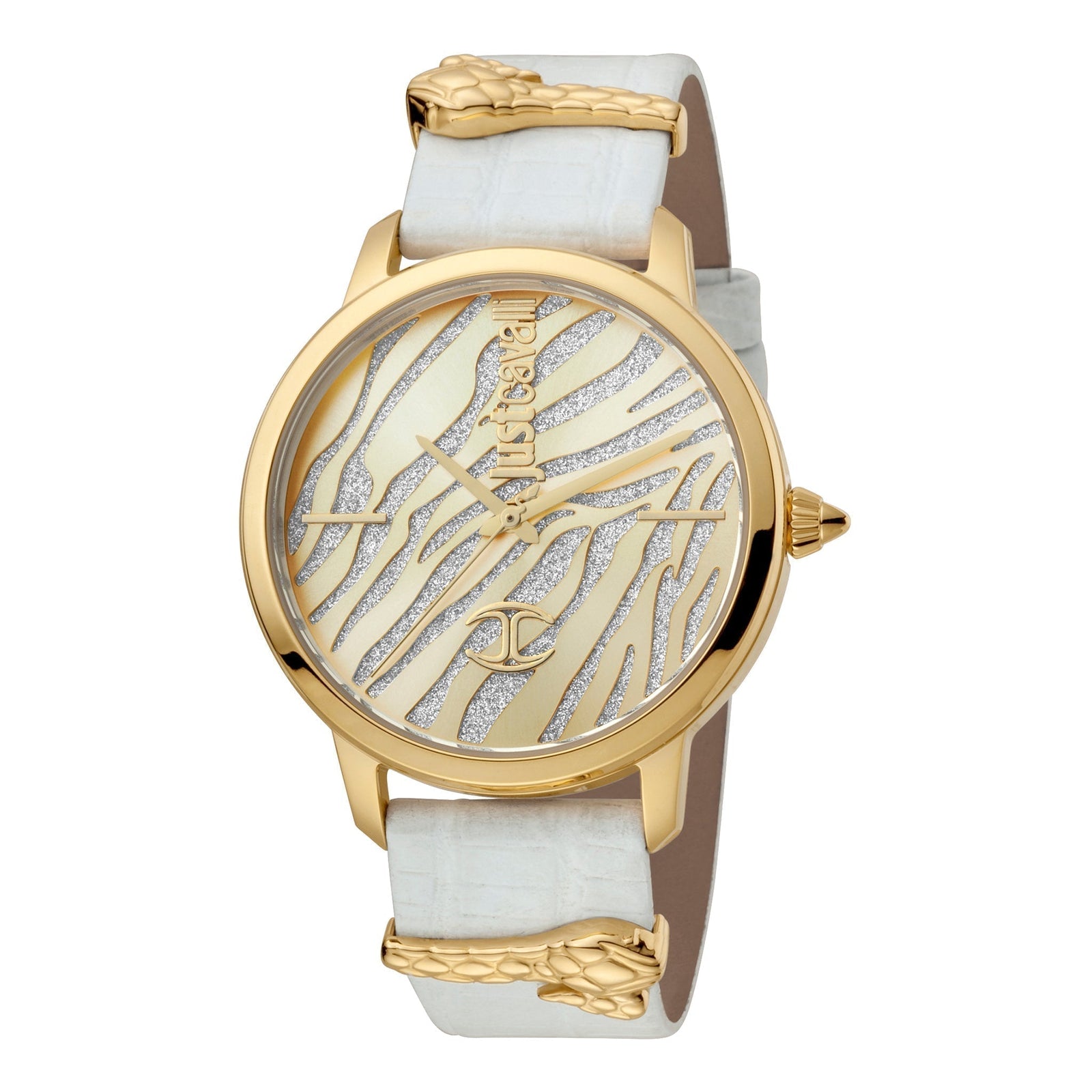 Just Cavalli Women's Gold Stainless Steel Watch, White Leather Case | Jc1l127l0025 by i-watch