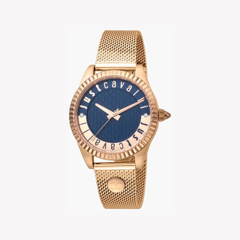 Just Cavalli Women's Rose Gold Watch, Blue Dial | Jc1l133m0085 by i-watch