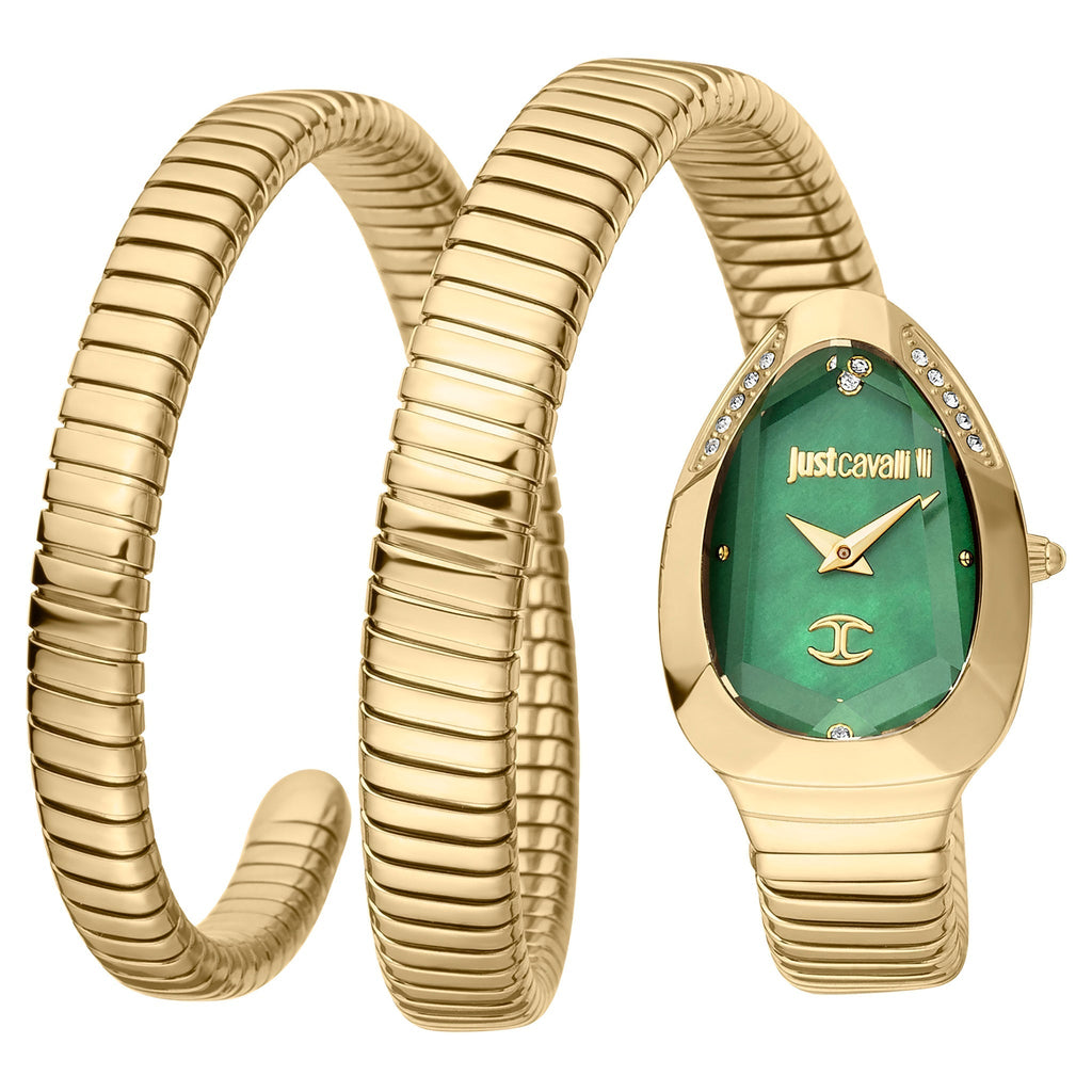 JUST CAVALLI Women's Watch with Gold Stainless Steel Case and Gold Stainless Steel Band