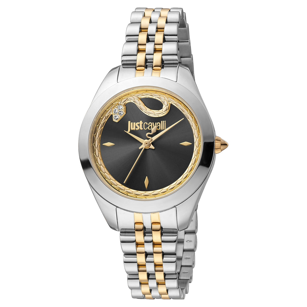 JUST CAVALLI Women's Watch with Silver & Gold Stainless Steel Case and Silver & Gold Stainless Steel Band