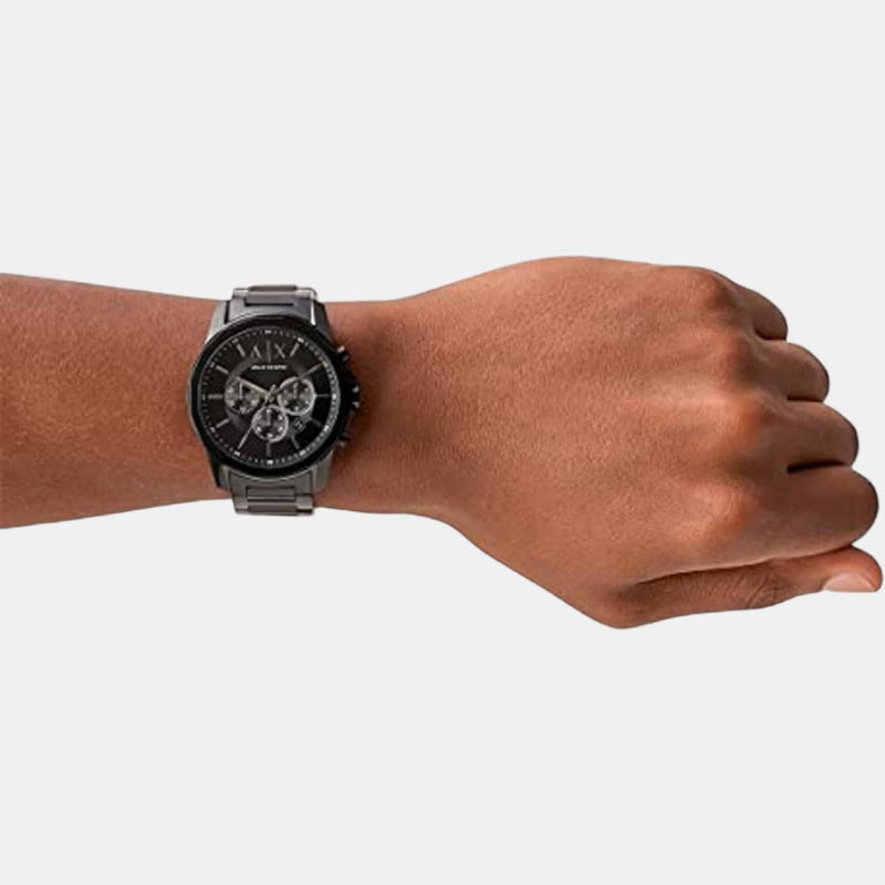 Armani Exchange Men's Black Stainless Steel Watch, Black Dial | Ax1722