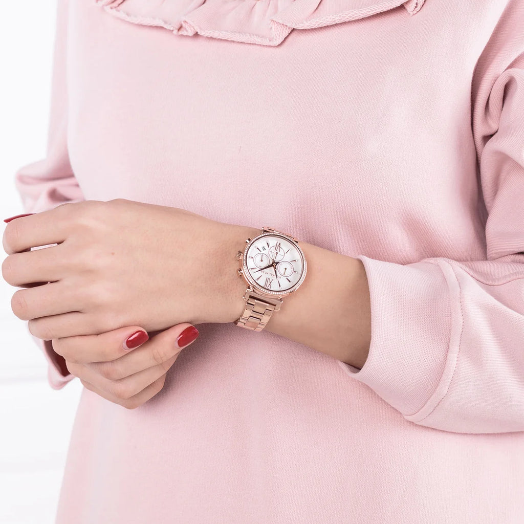 MICHAEL KORS MK6576 ROSE GOLD ELEGANCE - TIMELESS WOMEN'S WATCH WITH WHITE DIAL & STAINLESS BAND-i-Watch-3