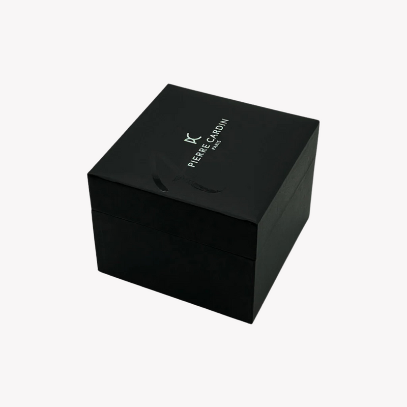 Pierre Cardin Women's Gold Metal Watch, Black Leather | Cbv.1129