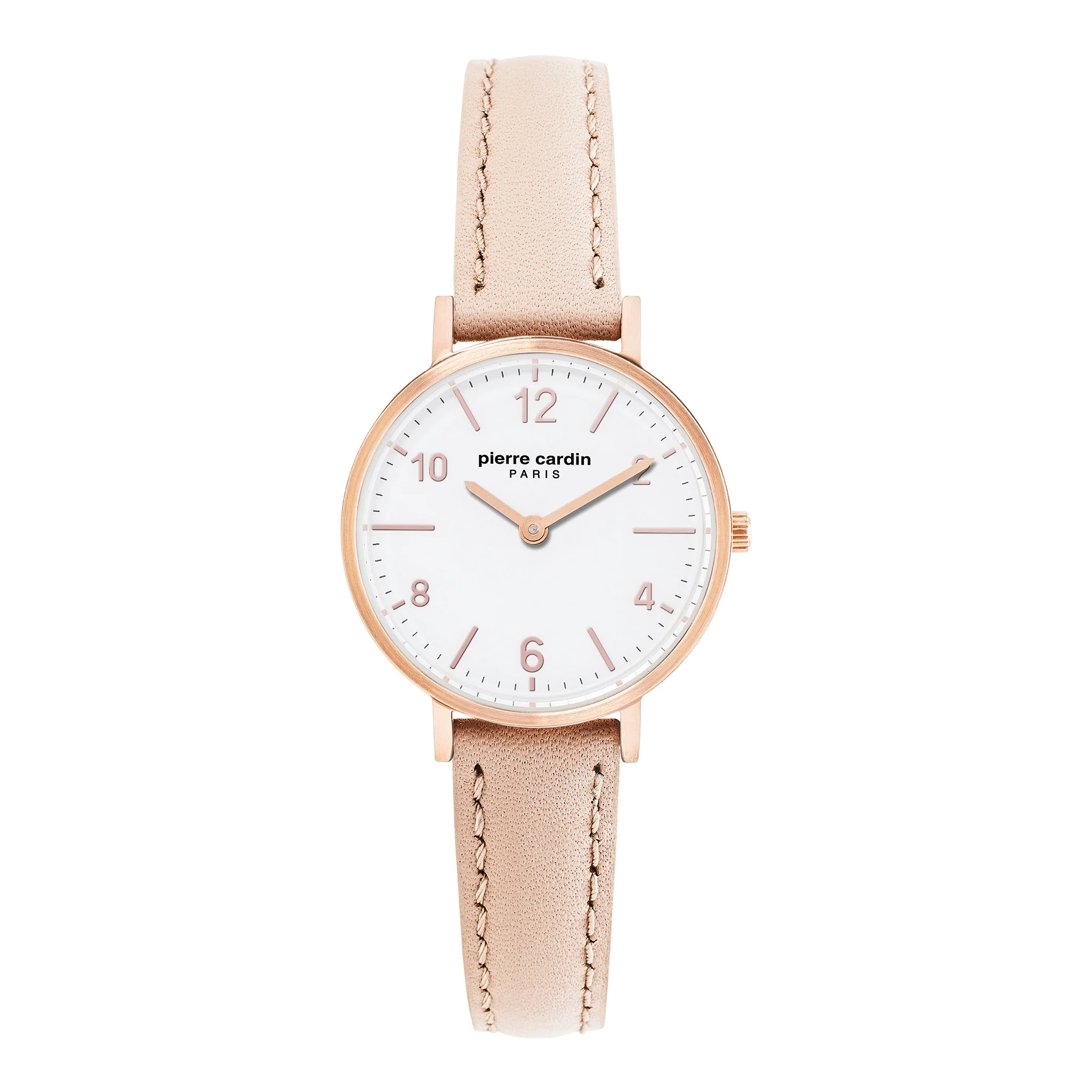 PIERRE CARDIN Women's Watch with Rose Gold Stainless Steel Case and Rose Leather Band