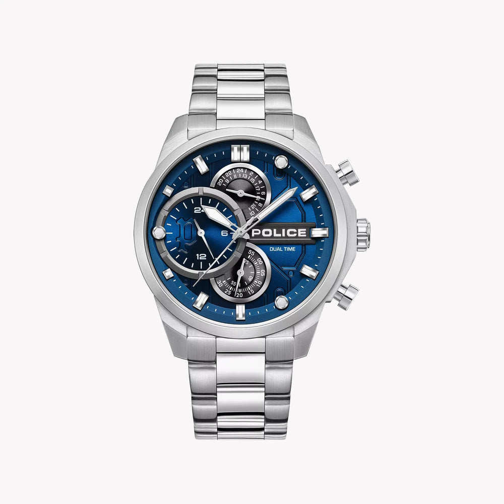 POLICE Men's Stainless Steel Blue Dial Watch | PEWGK0039207 by i-watch