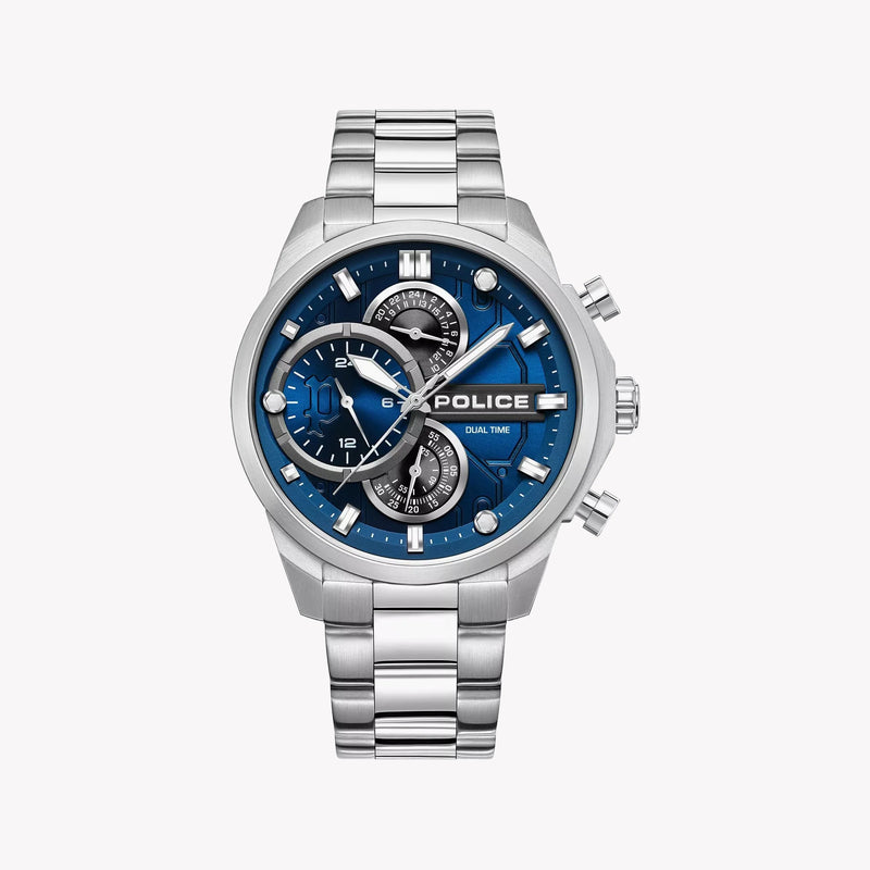 POLICE Men's Stainless Steel Blue Dial Watch | PEWGK0039207 by i-watch