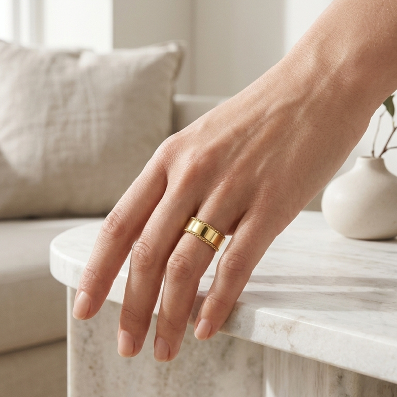 Fossil Women's Gold-Tone Ring, Stacked Band Design | JF04135710508