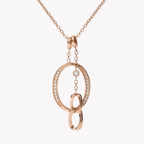 Fossil Women's Rose Gold-Tone Necklace, Crystal Accents | JF03350791