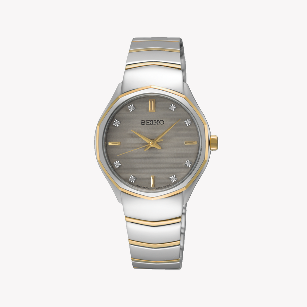 SEIKO Women's Silver & Gold Stainless Steel Watch | SUR616P1 by i-watch