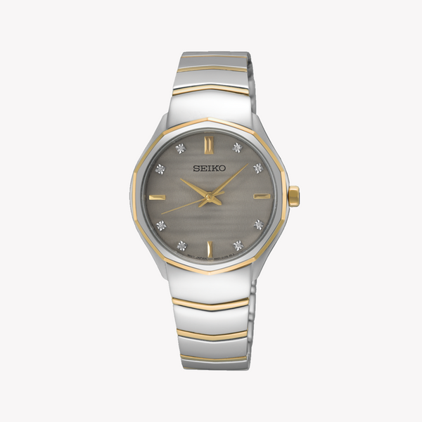 SEIKO Women's Silver & Gold Stainless Steel Watch | SUR616P1 by i-watch