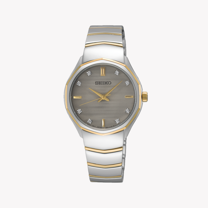SEIKO Women's Silver & Gold Stainless Steel Watch | SUR616P1 by i-watch