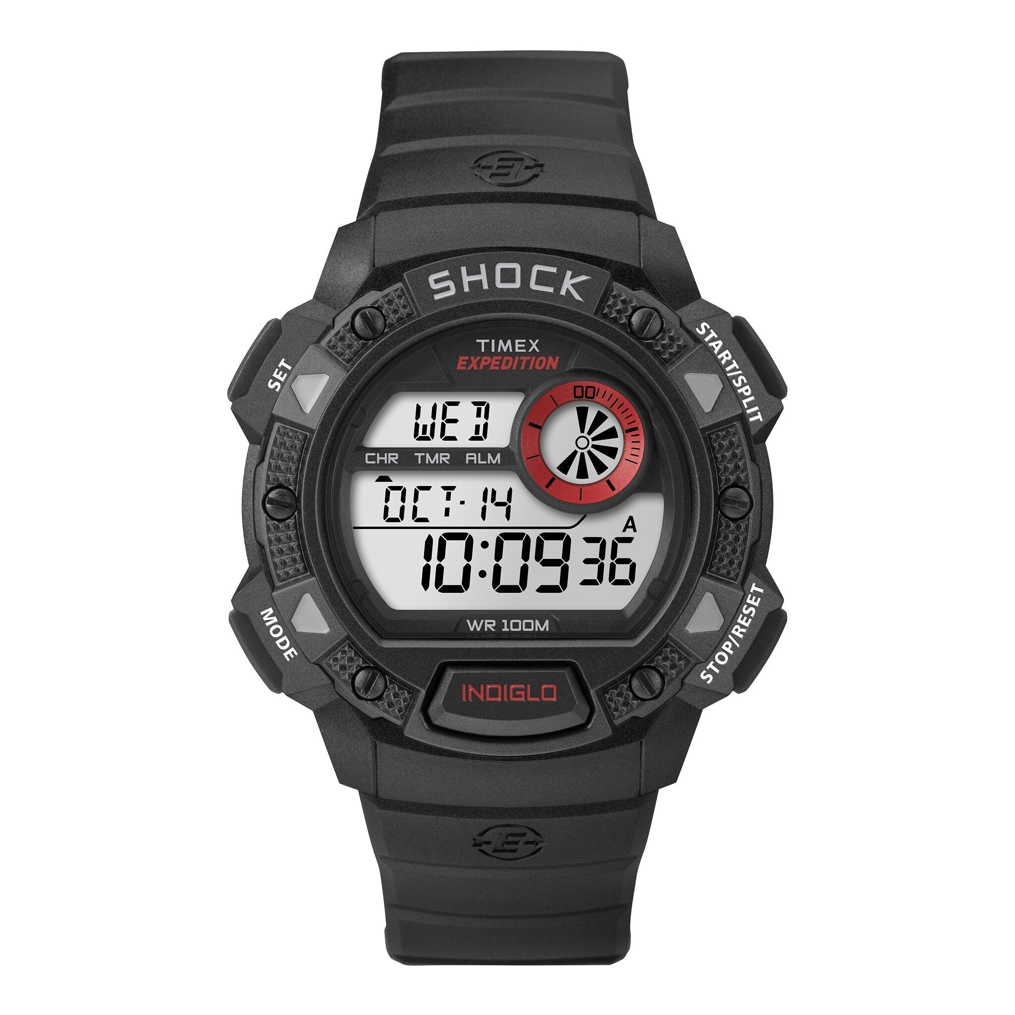 TIMEX T49977 Expedition Rugged Digital - Men's Black Resin Outdoor Watch with INDIGLO Dial