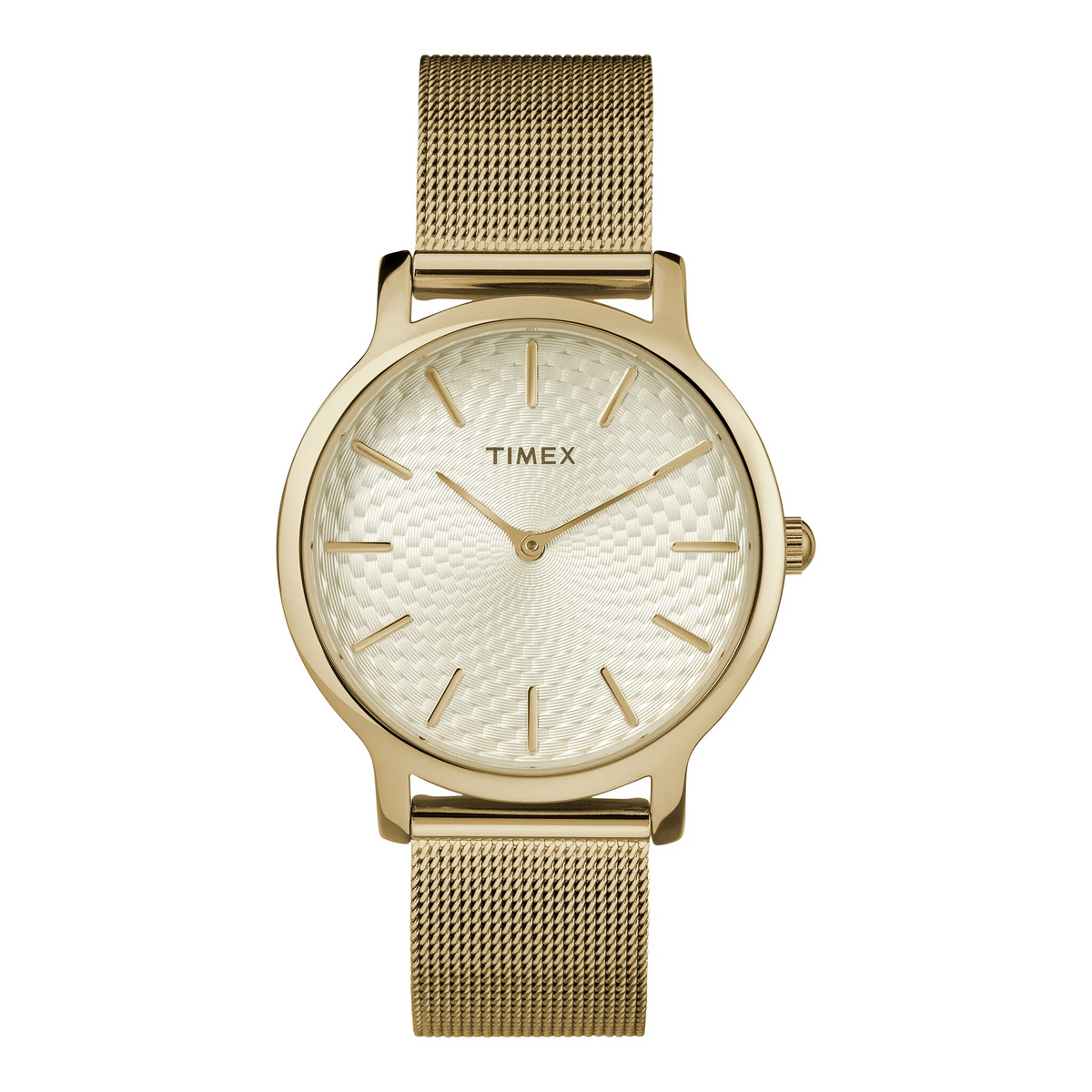 TIMEX Women's Watch with Gold Brass Case and Gold Stainless Steel Band