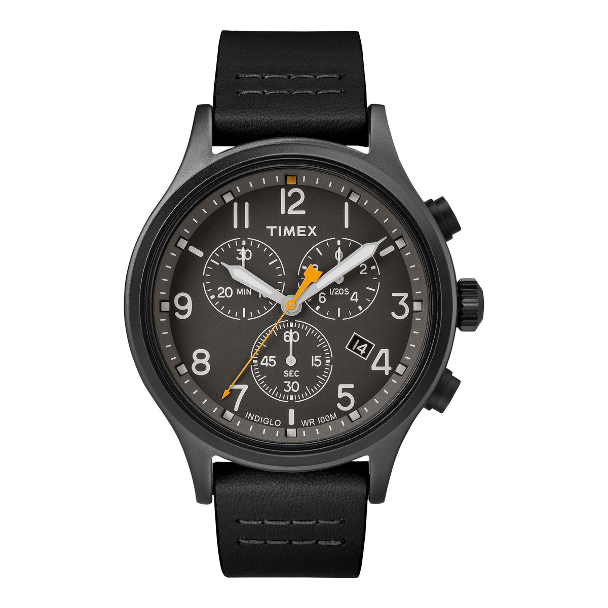 TIMEX MILITARY ALLIED TW2R47500 - DURABLE BLACK LEATHER CHRONOGRAPH FOR MEN