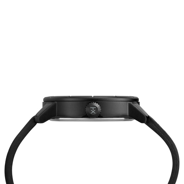 Timex City Casual Mod Tw2r64300 - Stylish Black Leather Men's Watch With 44mm Brass Case And Date Display